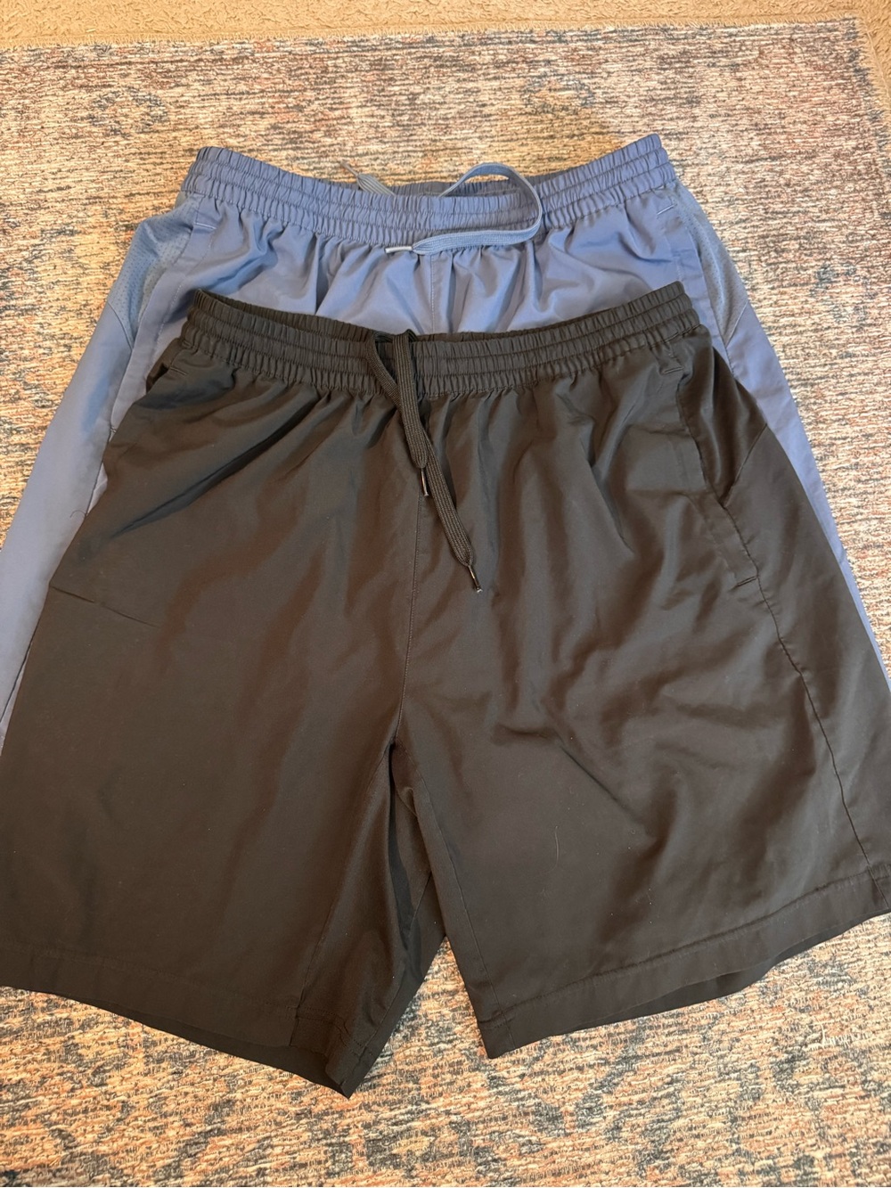 Adidas Men's Elastic Waist Performance Shorts - Black and Blue size L